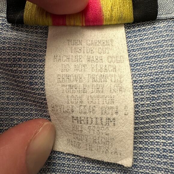 Wildfire VTG 90s Western Southwest Embellished V Neck Button Up Blouse women M - Picture 5 of 8